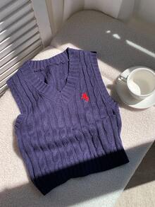 Comfortcana Women Navy Casual Sweater Vest In Fall/Winter - Navy Blue - View 5