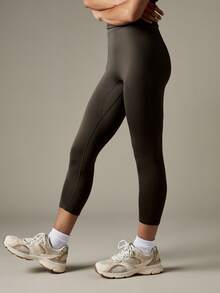 MISSGUIDED Active Workout Two Piece Set High Neck Short Sleeve Top And High Rise 7/8 Length Leggings Sculpting Fitness Training Yoga Wear Compression Set - Grey - View 5