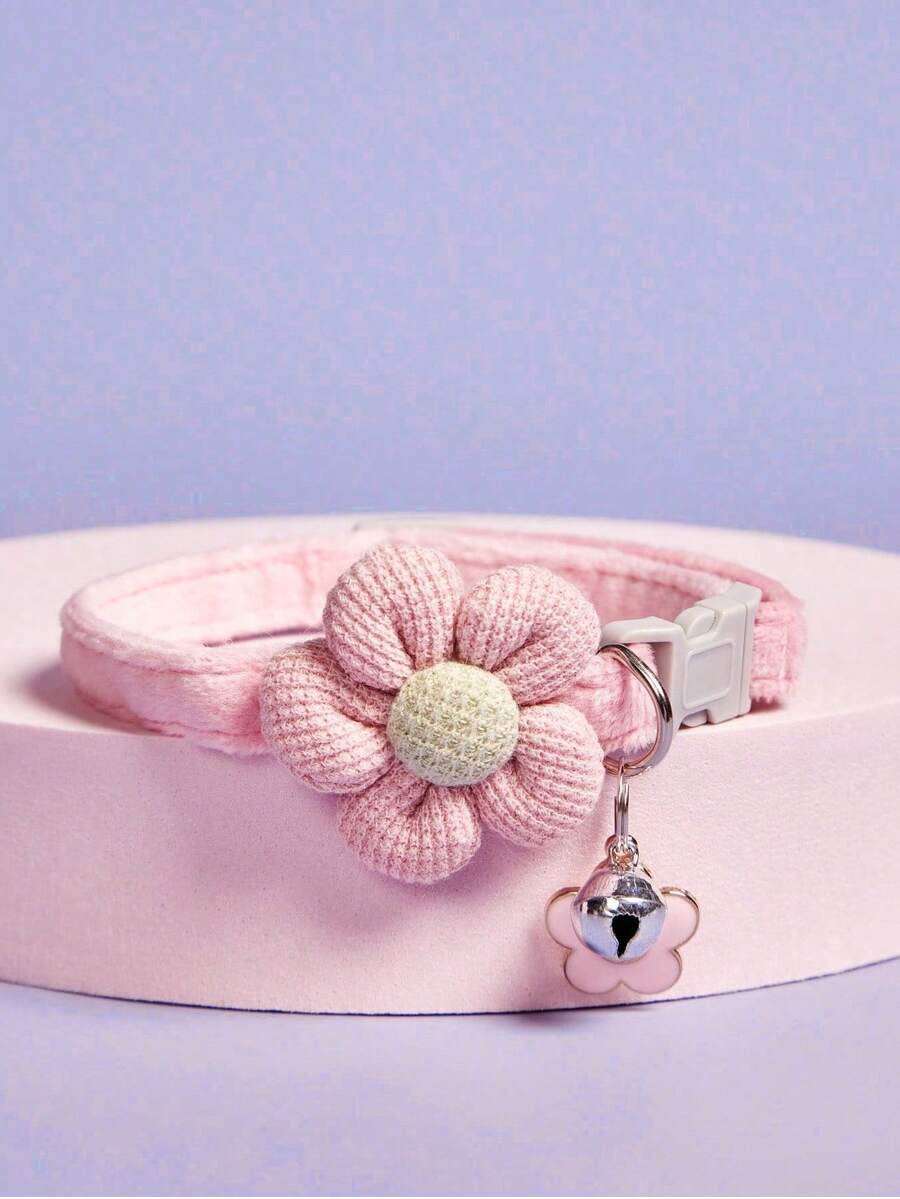 Zazumi 1 chiếc vòng cổ cho thú cưng trang trí hoa có mặt dây chuyền, thích hợp cho mèo/chó nhỏ, dùng để trang trí và kéo. - Bột - Xem 1