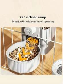 SHEIN 半件悬挂式自动宠物食品喂食器和饮水器套装，重力猫喂食器，带笼式碗