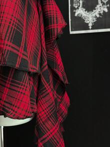 EgrlEra 夏季时尚格子荷叶边露背吊带连衣裙 - 紅色 - 查看 4