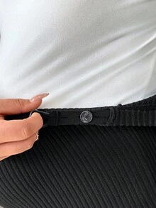 SHEIN Autumn And Winter Plus Size Maternity Solid Color Adjustable Waist Casual Flared Thermal Lined Pants, Autumn/Winter Flare Pants Maternity Pants Plus Size Flare Pants Maternity Clothes Pregnancy Pants