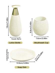 Cirelle 1 peça dispensador de sabonete de cerâmica, dispensador de sabonete líquido reutilizável, criativo e retrô, perfeito para decoração de cozinha e banheiro - Multicolorido - Ver 3