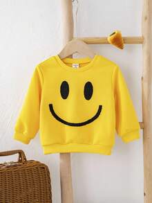 SHEIN 男婴保暖舒适休闲可爱3D立体图案长袖圆领卫衣，适合室内、室外、日常穿着、运动、玩耍、派对、节日、返校、街头风、慢跑、运动服、万圣节、春夏秋冬等各种场合。 - 黃色 - 查看 7