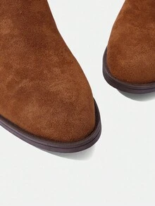 Styleloop 复古厚底搭扣踝靴，适合夏季度假、波西米亚风、音乐节、派对、万圣节牛仔装扮，棕色 - 棕色 - 查看 4
