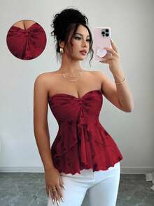 Elenzga Women's Fashionable Sexy Sweet Pink Floral Print Ruffle Hem Camisole Top, Suitable For Casual, Vacation, And Daily Wear, Spring/Summer