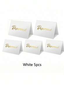 10-Pack Deluxe Golden Reserved Table Signs - Double-Sided, No-Electricity-Needed,Black Simple Golden Stamping Cards Easy-To-Use Paper Signage For Weddings, Parties, Restaurants, Banquets, And Special Events - For Reserving Tables With Elegance And Style - Multicolor - View 14