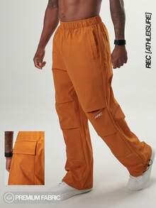 ARC Aktivbekleidung Jogginghose Trainingshose Bodenausführung Gym Workout Fitness Laufen Freizeitkleidung Weit geschnittenes Bein - Orange - Übersicht 1
