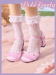 Dola Lovely Bow-Tied Mary Jane Elegant High Heeled Shoes