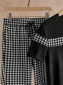 Manfinity NXTstreet Bộ 2 áo thun tay ngắn Raglan dệt kim chắp vá thường ngày cho nam kèm quần short cạp rút - Nhiều màu - Xem 4