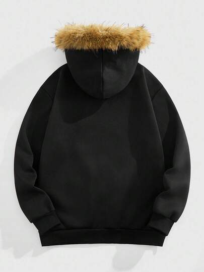 Goth Sudadera con capucha con cremallera y estampado de calavera para hombre, casual, para otoño/invierno