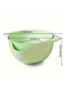 SHEIN A Double-Layer Fruit And Vegetable Washing Basin For Household Kitchen, A Rotatable Filter Basket For Washing Vegetables, A Draining Basket For Draining Water Without Dropping, And A Household Fruit Plate For Living Room - Multicolor - View 5