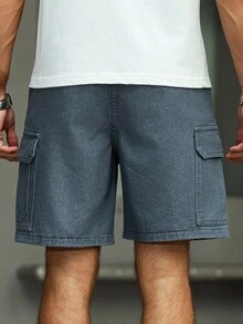 Manfinity Homme Short en jean ample et décontracté avec plusieurs poches pour hommes - Gris - Voir 2
