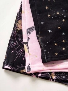 HARRY POTTER X SHEIN 3pcs Women's Black & Pink Gothic Halloween Boyshorts, Comfy & Sofy & Silky Elastice Waist Intimates Panties, Women's Lingeries & Underwear Women Boxers Set