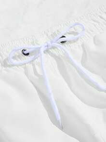 Batman X Manfinity Surfspeed Men's Casual Figure & Letter Graphic Drawstring Waist Beach Shorts, Summer