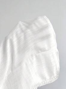 Elamini 春夏女士休闲格子系带腰带吊带背心 - 白色 - 查看 6