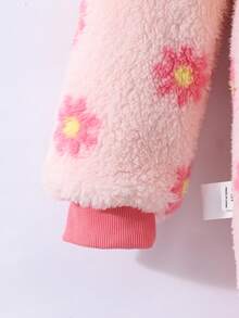 SHEIN 1 件女童豹纹双面蓬松长袖风衣夹克，适合秋冬季 - 粉色 - 查看 9