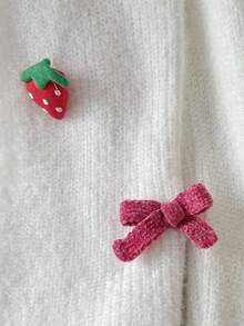 1 Áo len cardigan cho bé gái, phong cách ngọt ngào với họa tiết nơ dâu tây 3D, áo len cardigan màu trắng, thiết kế mềm mại và thân thiện với làn da, áo khoác len thời trang và dễ thương, đa năng để mặc hàng ngày và đi chơi, thích hợp cho mùa xuân/thu - trắng - Xem 7