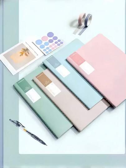 5pcs A5 Hardcover Leather Notebook, Suitable For Men And Women, Ideal For Writing, Travel, Business, Work, School And University Notes. Random Color,School Supplies,Back To School