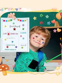 3000 Hình dán ngôi sao lấp lánh, thiết kế hình mặt người, 1500 miếng dùng để khen thưởng học sinh và theo dõi hành vi, đồ dùng dạy học tự dính. - Nhiều màu - Xem 7
