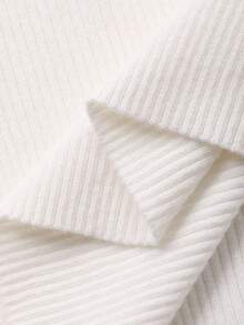 DAZY Teen Girl Slim Fit Turtleneck Basic Knit Long Sleeve Sweater, Autumn Student - White - View 9