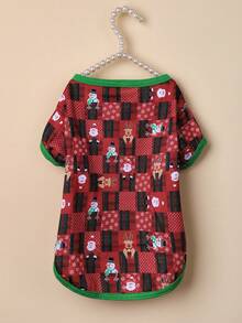 PETSIN ​Red Christmas Dog Shirt Santa Snowman Pattern​ Pet Clothes - Multicolor - View 7