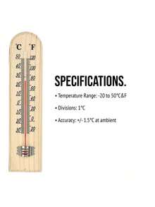 一款天然木质户外温度计，高精度，无需电池，设计简洁，适用于办公室、教室、客厅、卧室、农场和温室。壁挂式温度计 - 黃色 - 查看 3