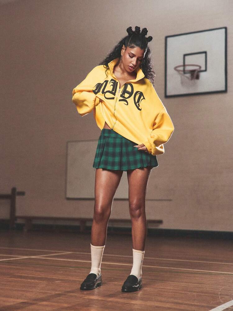 SUMWON WOMEN Pleated Check Mini Skirt With Tartan Pattern