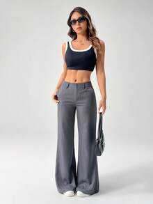 SHEIN PETITE New Style Autumn Winter Low-Waist Casual Personalized Suit Trousers