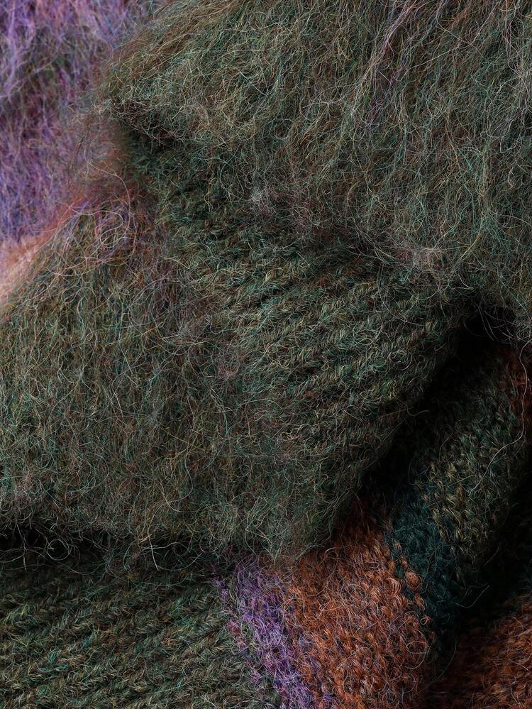 Women's Casual Loose Striped Drop Shoulder Knit Sweater