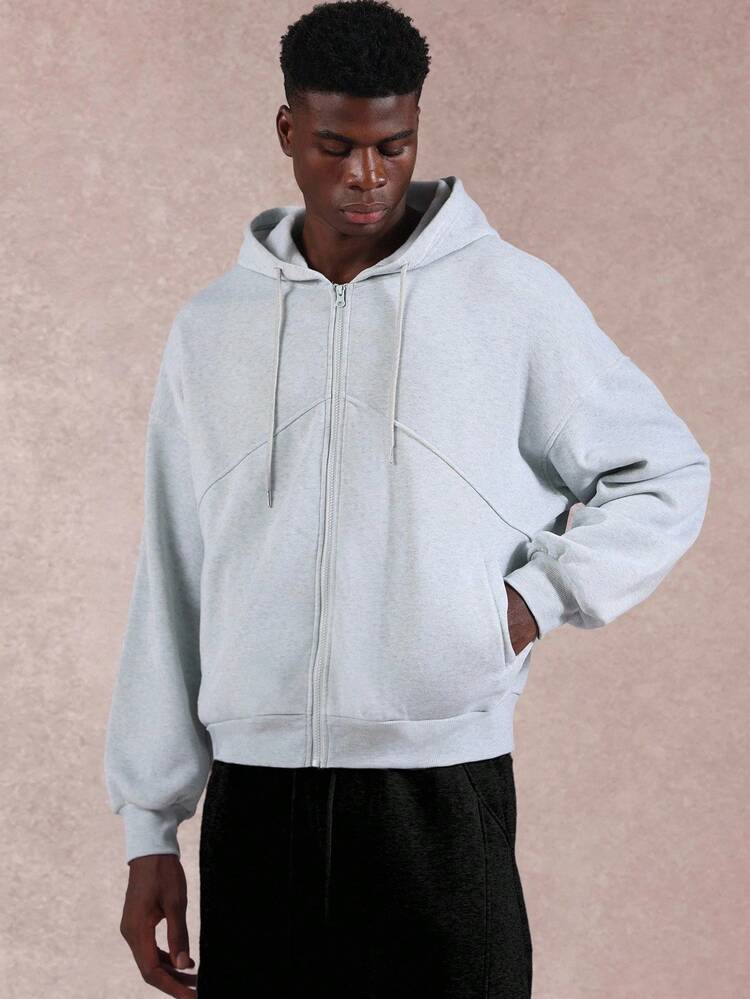 Essential Full Zip Hoodie With Drawstring And Centre Pocket