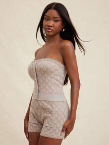 NYA SZN Top Strapless Knit Beach Summer Poolside Beach Classy Chic PastelFor Women - Grey - View 5