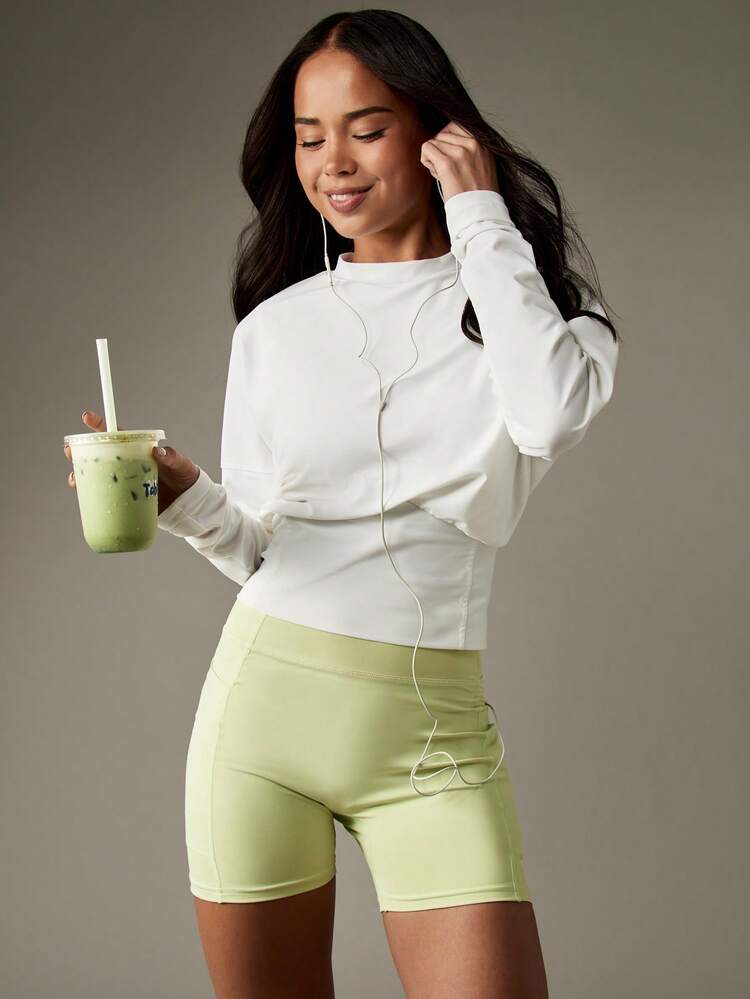 MISSGUIDED Long Sleeve Crew Neck Pullover Top With Logo Detail