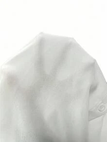 EMERY ROSE Plus Size Women Loose Tie Front Casual Shirt - White - View 4