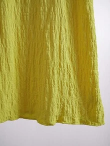 EMERY ROSE Plus Size Women V-Neck Short Sleeve Ruched Straight Casual Country Dress For Women Summer Outfits Spring Outfits For Women Western Wear Women Easter Dress Women Vacation Outfits Women - Mustard Yellow - View 6