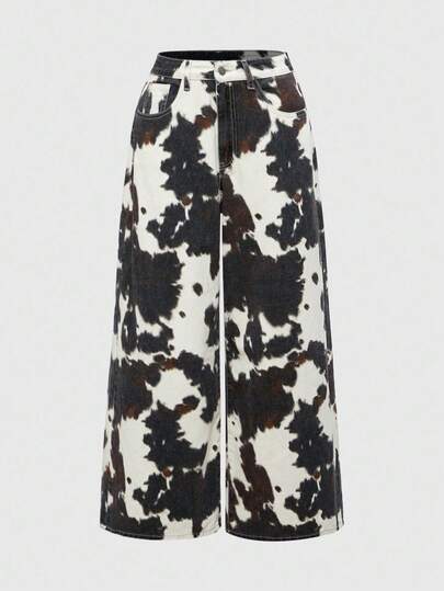 Hippie Jeans amples et décontractés à poches motifs pour femmes