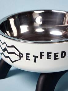 Zazumi Stainless Steel Pet Food Bowl With Cute Pattern And Embossed Design, Anti-Spill, Non-Slip, Suitable For Small Cats, Dogs And Small Pets For Drinking And Eating