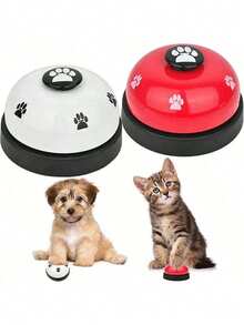 1pc Cat & Dog Training Bell, Pet Paw Print Doorbell, Teddy Puppy Feeding Bell, Dog Interactive Toys Foot-Operated Bells - Multicolor - View 2