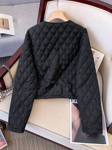 GlowEve 25件秋冬新款高品质绗缝休闲女士棉服外套 - 黑色 - 查看 3