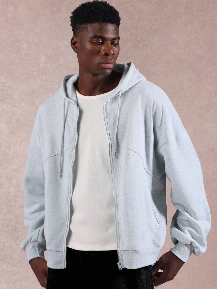 Essential Full Zip Hoodie With Drawstring And Centre Pocket