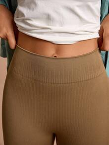 Easithlete Colanți sport casual, culoare uni, fără cusături