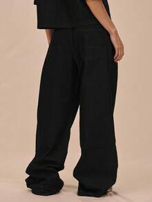 MUSERA 低腰直筒牛仔裤，带口袋和腰带环，仅裤脚，适合夏季休闲、书店、假日、节日、音乐会、西部度假、冬季、纳什维尔绿洲、时尚春季等场合。 - 黑色 - 查看 4