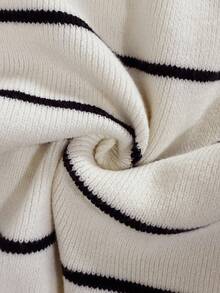 Elaquor Plus Size Women Metal Sun Decor Round Neck Striped Casual Knit Vest Plus Size Sleeveless Tops Plus Size Tank Tops, Casual Outfit For Women, White Tops, Winter Tops For Women