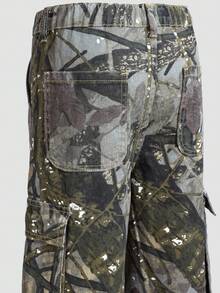 SHEIN Explorewe 男童新款欧美时尚迷彩多口袋宽松直筒牛仔裤，高街嘻哈工装裤，秋冬款 - 彩色 - 查看 6