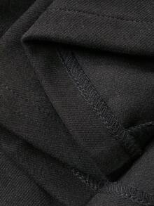 FRIFUL 女士黑色纯色褶裥短裙，百搭褶裥设计，休闲秋季款 - 黑色 - 查看 8