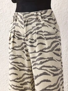 SHEIN MOD Jeans de mezclilla casuales y de uso diario con estampado para mujer - Multicolor - Ver 5
