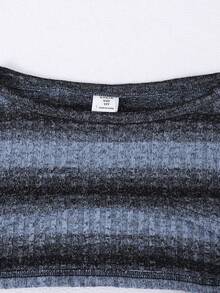 Sparklyn 3 件套青少年女孩休闲街头风格格子短款针织喇叭袖罩衫、纯色吊带背心和实用口袋工装裤套装 - 藍色 - 查看 3