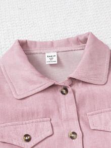 SHEIN 2入組/套青少女長袖夾克和花卉肩帶連衣裙套裝