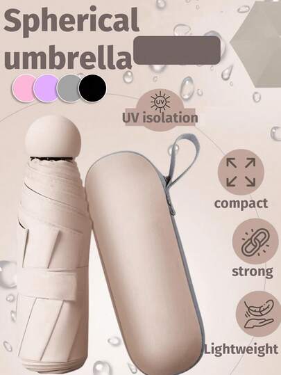 1 件超轻 5 折迷你雨伞 - 紧凑可折叠防晒防雨，UPF 50+ 防紫外线，旅行友好型 DIY 口袋尺寸，非常适合学校、办公室、通勤、日常使用和礼物