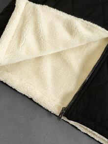 PAVTROS 男士休闲绗缝拉链抓绒外套，冬季男士保暖外套，Y2K风格拉链外套，街头风外套，Y2K风格拉链男士绗缝拉链外套，街头风拉链外套 - 黑色 - 查看 9